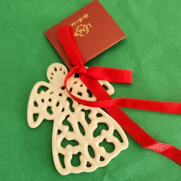 Lenox Charms Pierced Angel Christmas Ornament with Red Ribbon - Picture 4 of 5